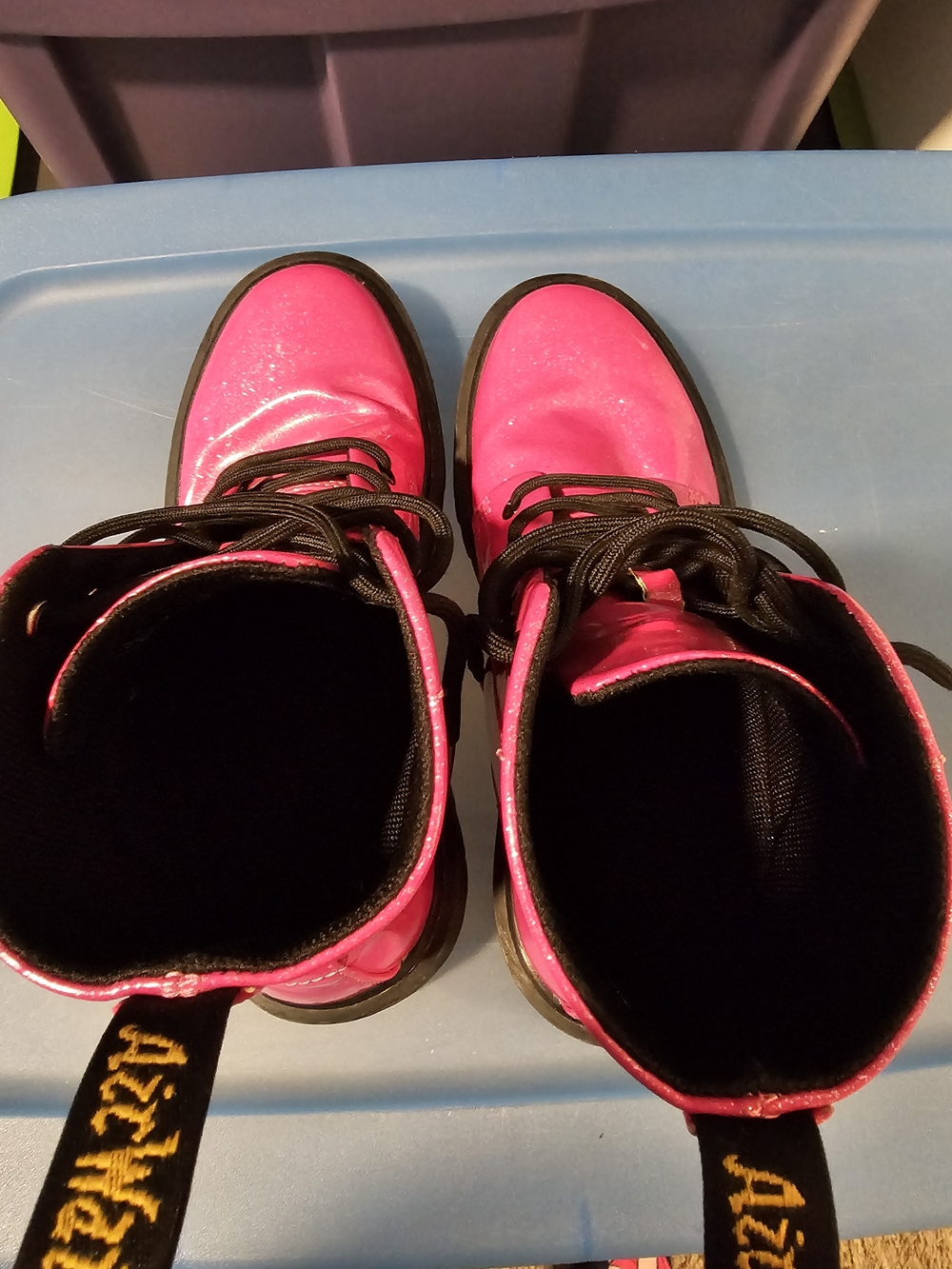 Glittery Hot Pink Dr. Martens Boots - Picture 6 of 7